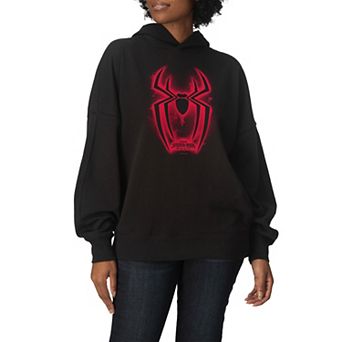 Women's Marvel Spider-Man Brand New Day Spray Symbol Oversized Fleece Hoodie Sweatshirt