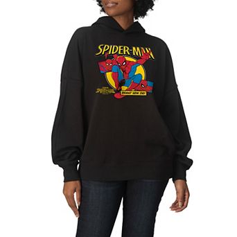 Women's Marvel Spider-Man Brand New Day Comic Page Oversized Fleece Hoodie Sweatshirt