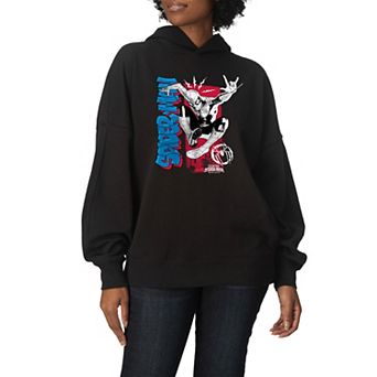 Women's Marvel Spider-Man Brand New Day Jump Action Oversized Fleece Hoodie Sweatshirt