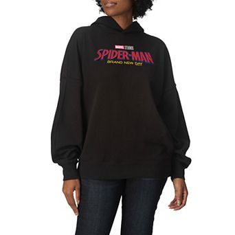 Women's Marvel Spider-Man Brand New Day Logo Oversized Fleece Hoodie Sweatshirt