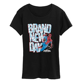 Women's Marvel Spider-Man Brand New Day Web Logo Graphic Tee