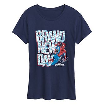 Women's Marvel Spider-Man Brand New Day Web Logo Graphic Tee