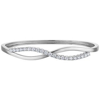 NaturaLux™ Sterling Silver 1 1/2 Carat T.W. Lab-Grown Diamond Swirl Bangle Bracelet