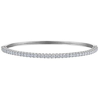 NaturaLux™ Sterling Silver 2 Carat T.W. Lab-Grown Diamond Prong-Set Bangle Bracelet