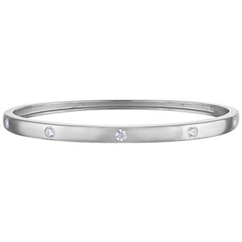 NaturaLux™ Sterling Silver 1/2 Carat T.W. Lab-Grown Diamond Bangle Bracelet