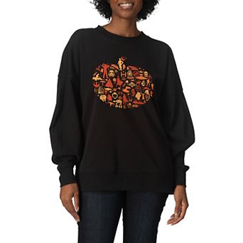 Women's Star Wars Pumpkin Silhouette Oversized Fleece Crew Sweatshirt