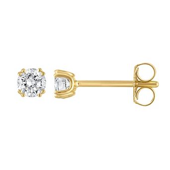 Lab Luxury Sterling Silver 1/2 Carat T.W. Lab-Grown Diamond Round Stud Earrings