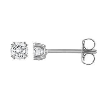 Lab Luxury Sterling Silver 1/2 Carat T.W. Lab-Grown Diamond Round Stud Earrings