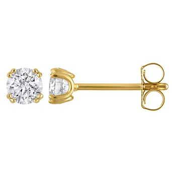 Lab Luxury Sterling Silver 1 Carat T.W. Lab-Grown Diamond Round Stud Earrings