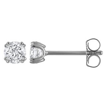 Lab Luxury Sterling Silver 1 Carat T.W. Lab-Grown Diamond Round Stud Earrings