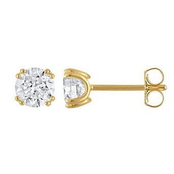 Lab Luxury Sterling Silver 1 1/2 Carat T.W. Lab-Grown Diamond Round Stud Earrings