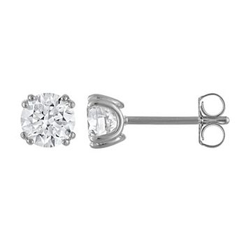 Lab Luxury Sterling Silver 1 1/2 Carat T.W. Lab-Grown Diamond Round Stud Earrings