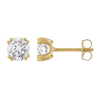 Lab Luxury Sterling Silver 2 Carat T.W. Lab-Grown Diamond Round Stud Earrings