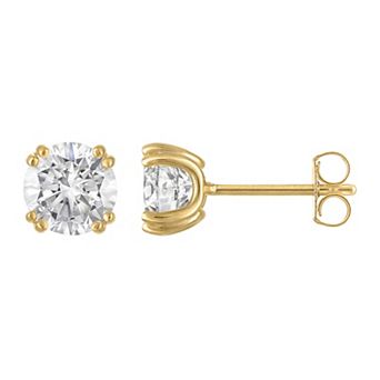 Lab Luxury Sterling Silver 3 Carat T.W. Lab-Grown Diamond Round Stud Earrings