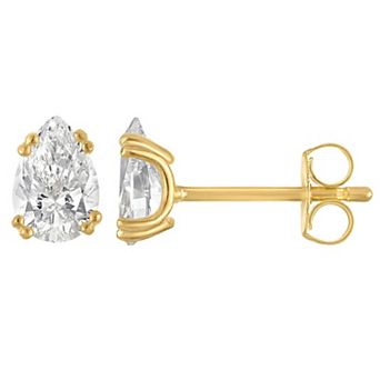 Lab Luxury Sterling Silver 1 1/2 Carat T.W. Lab-Grown Diamond Pear Cut Stud Earrings