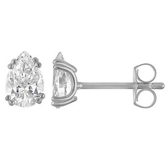 Lab Luxury Sterling Silver 1 1/2 Carat T.W. Lab-Grown Diamond Pear Cut Stud Earrings