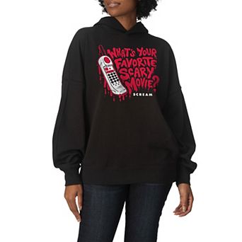 Women's Scream What's Your Favorite Scary Movie? Oversized Fleece Hoodie Sweatshirt
