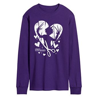 Men's Edward Scissorhands Heart Silhouette Long Sleeve Graphic Tee