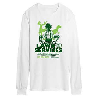 Men's Edward Scissorhands Lawn Services Long Sleeve Graphic Tee