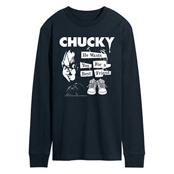 Men's Chucky He Wants You For a Best Friend Long Sleeve Graphic Tee