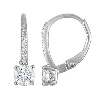 Lab Luxury 1 Carat T.W. Lab Grown Diamond Leverback Earrings