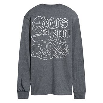 Men's Edward Scissorhands Scars Run Deep Long Sleeve Graphic Tee