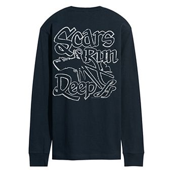 Men's Edward Scissorhands Scars Run Deep Long Sleeve Graphic Tee