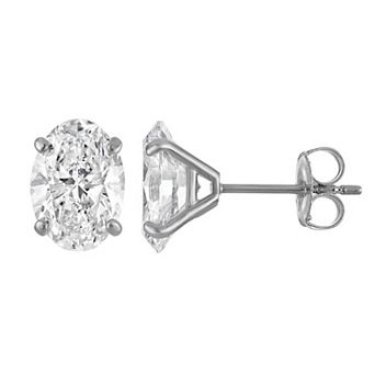 NaturaLux™ 14k Gold 3 Carat T.W. Lab-Grown Diamond Oval Stud Earrings