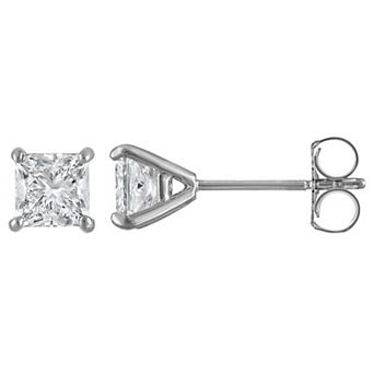 NaturaLux™ 14k Gold 1 1/2 Carat T.W. Lab-Grown Diamond Princess Cut Stud Earrings