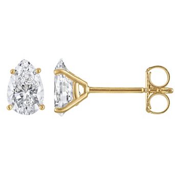 NaturaLux™ 14k Gold 1 Carat T.W. Lab-Grown Diamond Pear Cut Stud Earrings