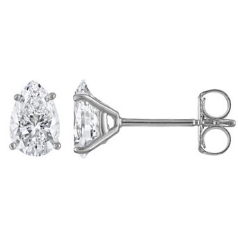 NaturaLux™ 14k Gold 1 Carat T.W. Lab-Grown Diamond Pear Cut Stud Earrings