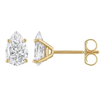 NaturaLux™ 14k Gold 1 1/2 Carat T.W. Lab Grown Diamond Pear Cut Stud Earrings