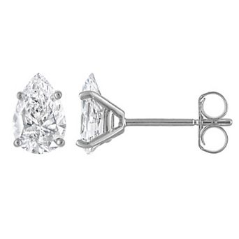 NaturaLux™ 14k Gold 1 1/2 Carat T.W. Lab Grown Diamond Pear Cut Stud Earrings