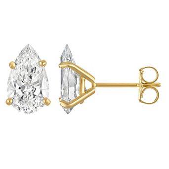 NaturaLux™ 14k Gold 3 Carat T.W. Lab-Grown Diamond Pear Cut Stud Earrings