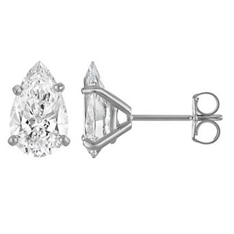 NaturaLux™ 14k Gold 3 Carat T.W. Lab-Grown Diamond Pear Cut Stud Earrings