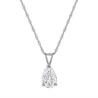 NaturaLux™ 14k Gold 1 Carat T.W. Lab-Grown Diamond Pear Cut Pendant Necklace