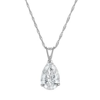 NaturaLux™ 14k Gold 2 Carat T.W. Lab-Grown Diamond Pear Cut Pendant Necklace