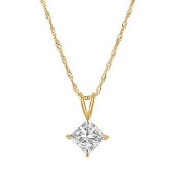 NaturaLux™ 14k Gold 1 Carat T.W. Lab-Grown Diamond Pendant Necklace
