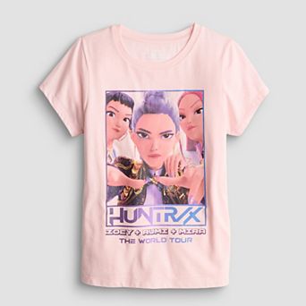 Girls 6-16 K-Pop Demon Hunters Huntrix World Tour Poster Graphic Tee