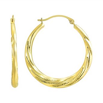 Taylor Grace 10k Gold Swirl Hoop Earrings