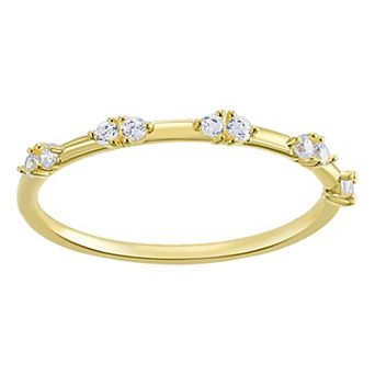 Taylor Grace 10k Gold Cubic Zirconia 5-Station Ring - Size 7