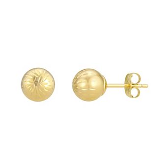 Taylor Grace 10k Gold Diamond-Cut Dome Stud Earrings