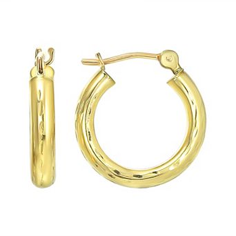 Taylor Grace 10k Gold Diamond-Cut Hoop Earrings