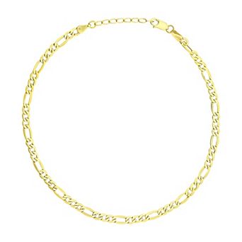 Taylor Grace 10k Gold Beveled Figaro Anklet