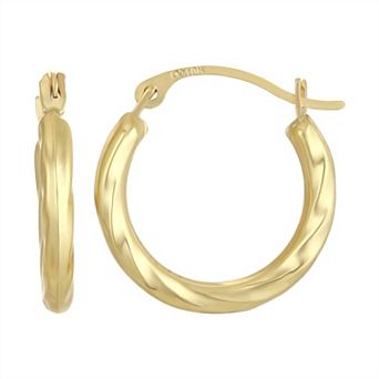 Taylor Grace 10k Gold Twisted Hoop Earrings