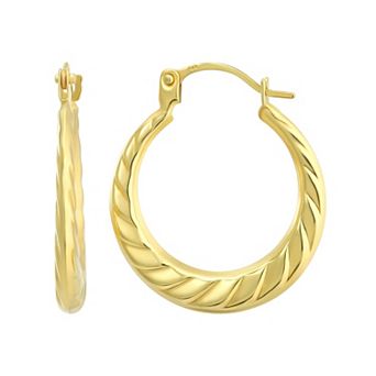 Taylor Grace 10k Gold Scalloped Hoop Earrings