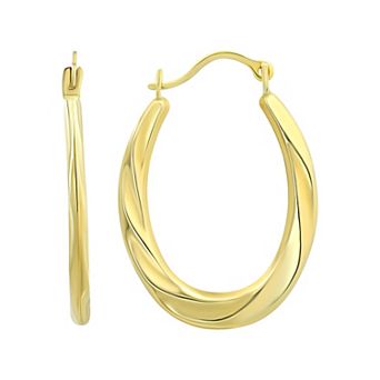 Taylor Grace 10k Gold Twisted Oval Hoop Earrings