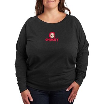 Plus Size Chucky Head Logo French Terry Long Sleeve Tee