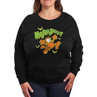 Plus Size Garfield Spooky Monday French Terry Long Sleeve Tee
