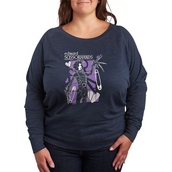 Plus Size Edward Scissorhands Gothic Portrait French Terry Long Sleeve Tee